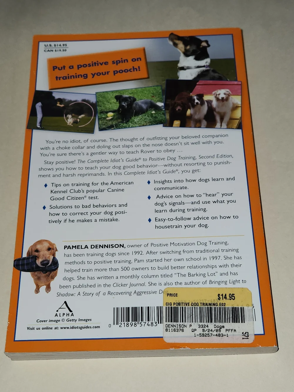 Source Unknown Positive Dog Training Book - Blue & Orange Cover